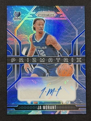 2024-25 Prizm - Prizmatrix Signatures Ja Morant #PMX-JMT Auto Blue /49