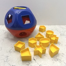 Vintage Tupperware Shape-O Toy Ball Complete 10 Shapes Educational Sorting Toy