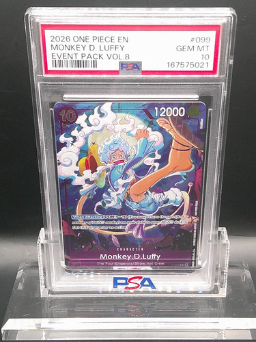 2026 One Piece Event Pack VOL. 8 PROMO GEAR 5 #099 Monkey D Luffy PSA 10