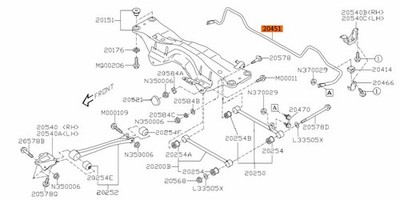 SUBARU OEM Rear Stabilizer Bar  Forester 2003-2008 20451SA000 20451-SA000
