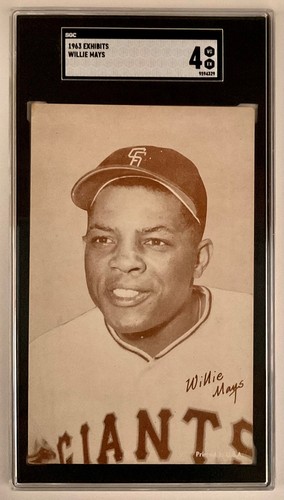 Willie Mays 1963 Exhibits Statistic Back card