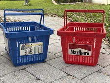 Vintage 1990/92 Philip Morris Marlboro/Virginia Slims Shopping Basket Bins