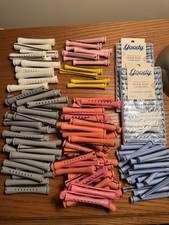 Vintage Perm Rod Curler Lot 110 Mixed Size Plus 2 New Goody Packs