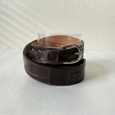 Rod Patrick Mens Western Belt Brown Genuine Caiman Leather 1.5'' Wide Size 44