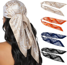4PCS Head Scarf for Women 35  Head Scarves Silk Like Satin Neck Scarfs Square Ba