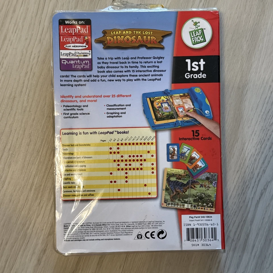Leapfrog LeapPad Leap And The Lost DINOSAUR 1st Grade Book Cartridge Cards NEW - Image 3 of 3