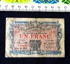 ( USA1.22) , France  Banknote , 1 Franc , ( Toulon  City ) , Year : 1917 .