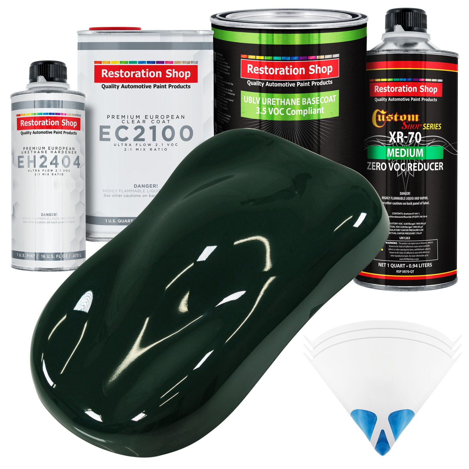 British Racing Green LOW VOC Urethane Basecoat Quart Kit & European Clear Coat