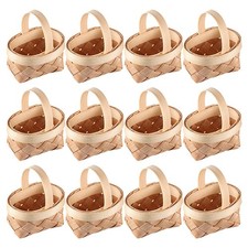 20 Pcs Mini Straw Baskets With Handles Small Food Woven Baskets For Party Favors