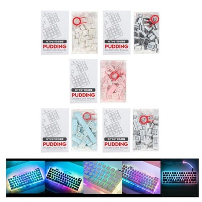 PBT Pudding Keycaps Double Shot 108 Keys Translucent Backlit OEM Profile DIY