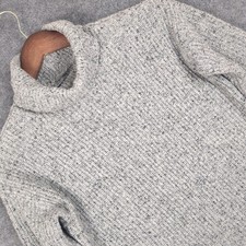 American Eagle Outfitters Gray Marl Chunky Knit Turtleneck Sweater Dress Small