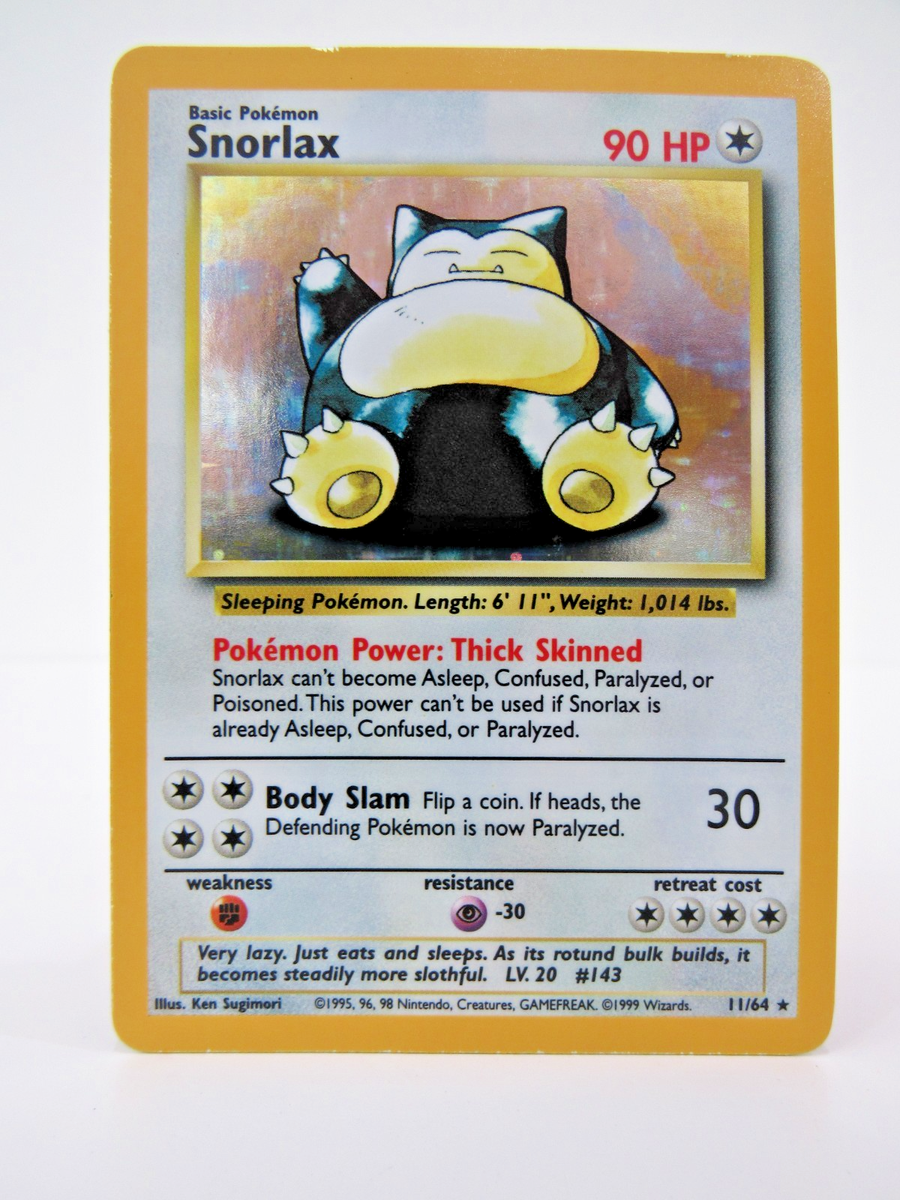 Snorlax 11/64 Holo Rare No Symbol Error Jungle 1999 WOTC Pokmon Card LP+ Snorlax 11/64 Holo Rare No Symbol Error Jungle 1999 WOTC Pokmon Card LP+