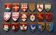 Set 18 USSR Soviet Badge Coats of Arms of Moldovan Cities Romanian period KEMZ