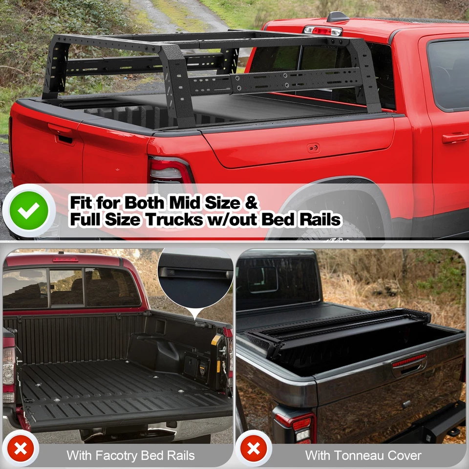 For Ram 1500/Ford F150 F250/Silverado 1500 New Steel Truck Bed Rack Carrier Foto 3 de 4