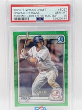 2020 Bowman Draft Green Refractor /99 Oswald Peraza #BD27 PSA 10 GEM MINT Angels