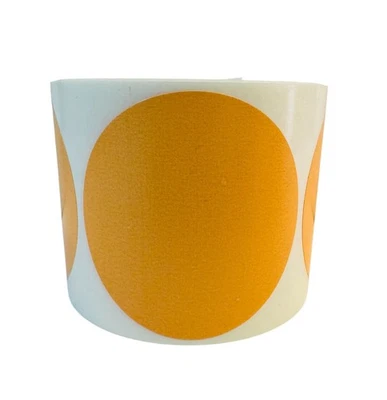 4" Round Direct Thermal Label Beige Zebra 1" Core - (4) Rolls, 1400 Labels Total - Image 1 of 4