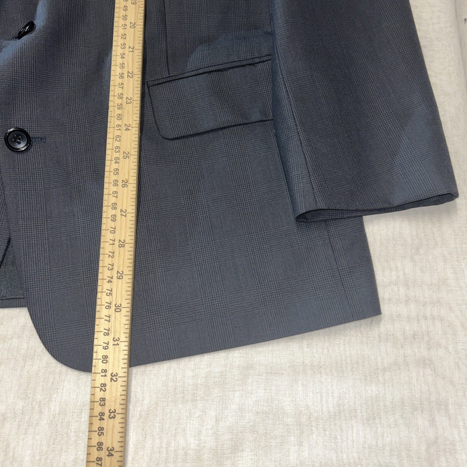 Men’s Suit Jacket Size 44R Yves Saint Laurent Blue Blazer  Button Canada Wool thumbnail 4