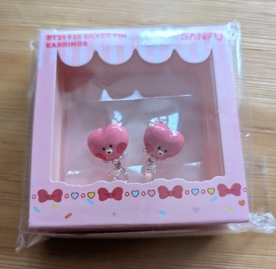 [Sanfu] Official BT21 925 Silver Pin Tata earrings (UK seller)