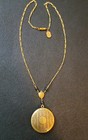 Fabulous Pididdly Links Etched Antique Locket Necklace Black Glass Beads 19.5" — photo 1