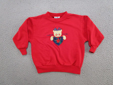 Vintage OshKosh B gosh Bear Heart Sweatshirt Kids 3T Made In USA 80s 90s Red
