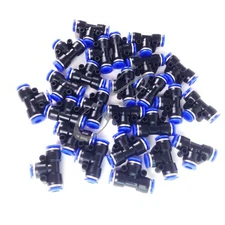 100PCS 1/4'' 6mm Push to Connect Tee Tube Quick Lock Fitting Connector Fittings