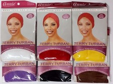 LOT OF 6 TERRY TURBANS HEADBAND WRAP TOWEL WHITE RED PURPLE YELLOW BLACK BROWN