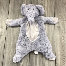 K Luxe Baby Gray Elephant 16" Crinkle Rattle Plush Security Blanket Lovey