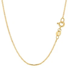 10k Yellow Real Gold Mariner Link Chain Necklace, 1.2mm (7 Inches)