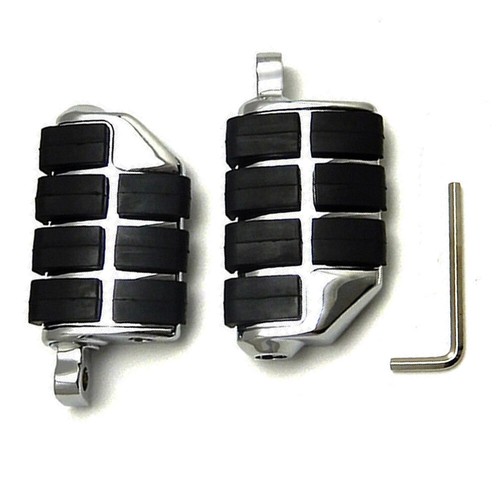 Pedales cromados de goma para pie de carretera barra de choque para Harley Touring motocicleta S - Imagen 6 de 12