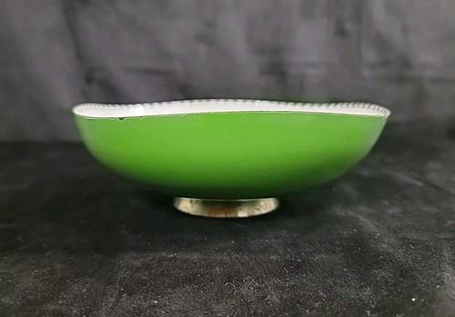 Vintage MCM Austrian Steinbock Enamel Bowl Victorian Ladies W/ Piano - Picture 7 of 12