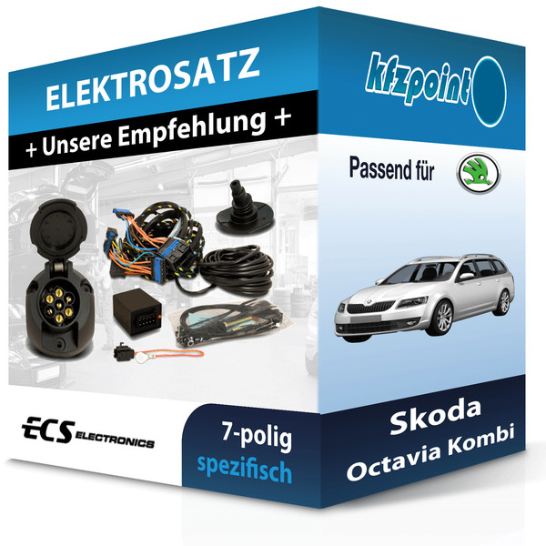 ECS E-Satz 7Polig Fahrzeugspezifisch Passend für Skoda Octavia Kombi NEU-image
