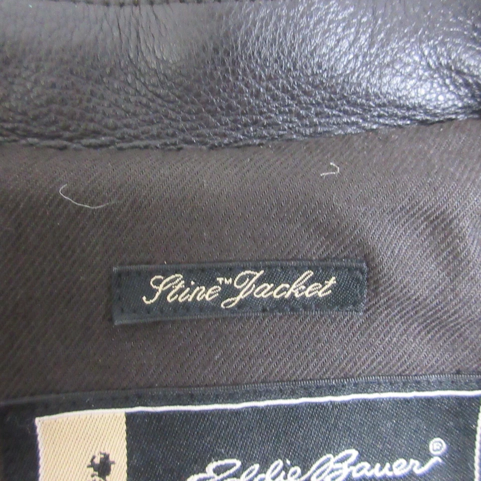 Винтажный Eddie Bauer легенда куртка женщин маленький коричневый Stine кожи - Изображение 2 из 4