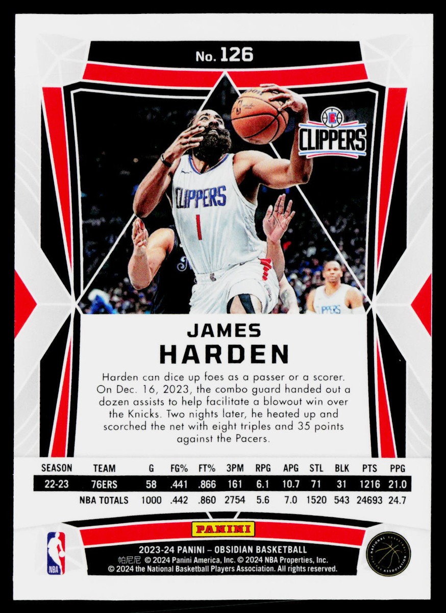 2023-24 Panini Obsidian #126 James Harden | eBay