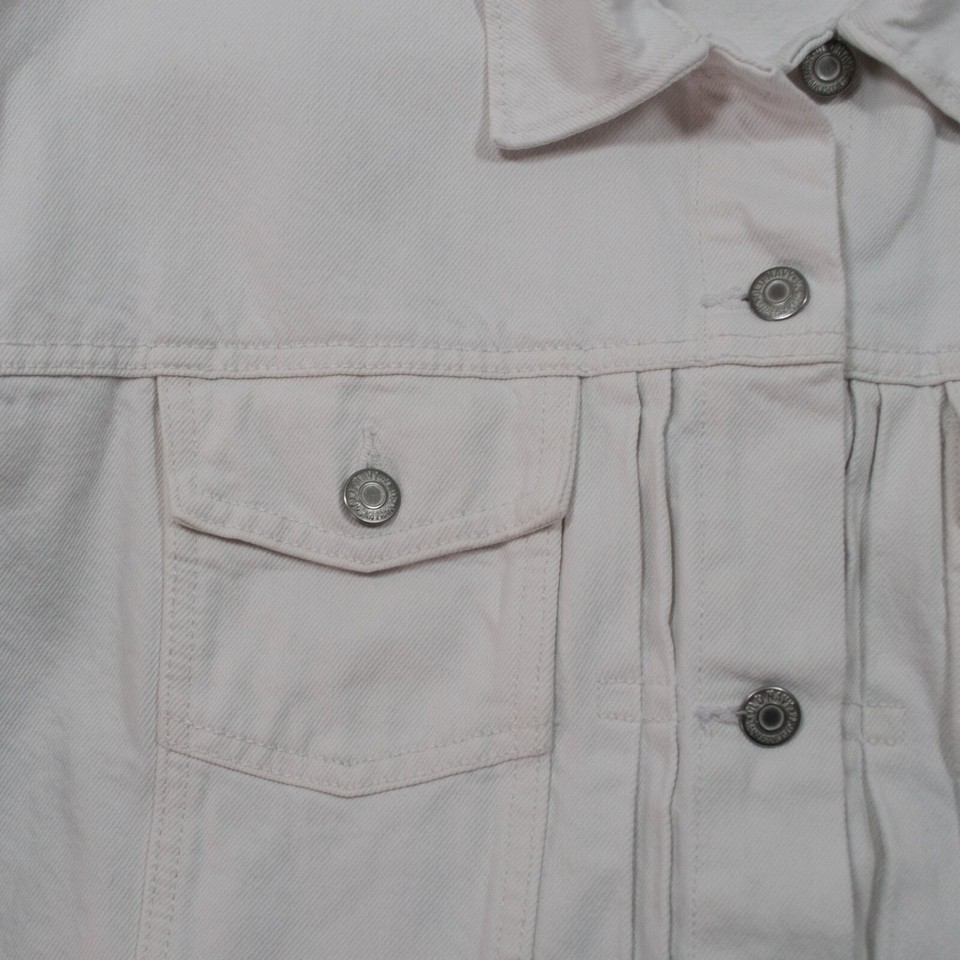 Old Navy Classic Jean Jacket Womens XXL 2XL White Denim Trucker Pockets
