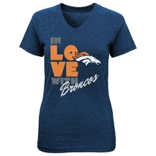 Denver Broncos Outerstuff NFL Girls Navy Blue "In Love With" Triblend T-Shirt