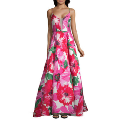 pink dress for plus size woman Plus Size Hot Pink Sequin Strapless Bodycon Prom Dress with Overskirt main image 1