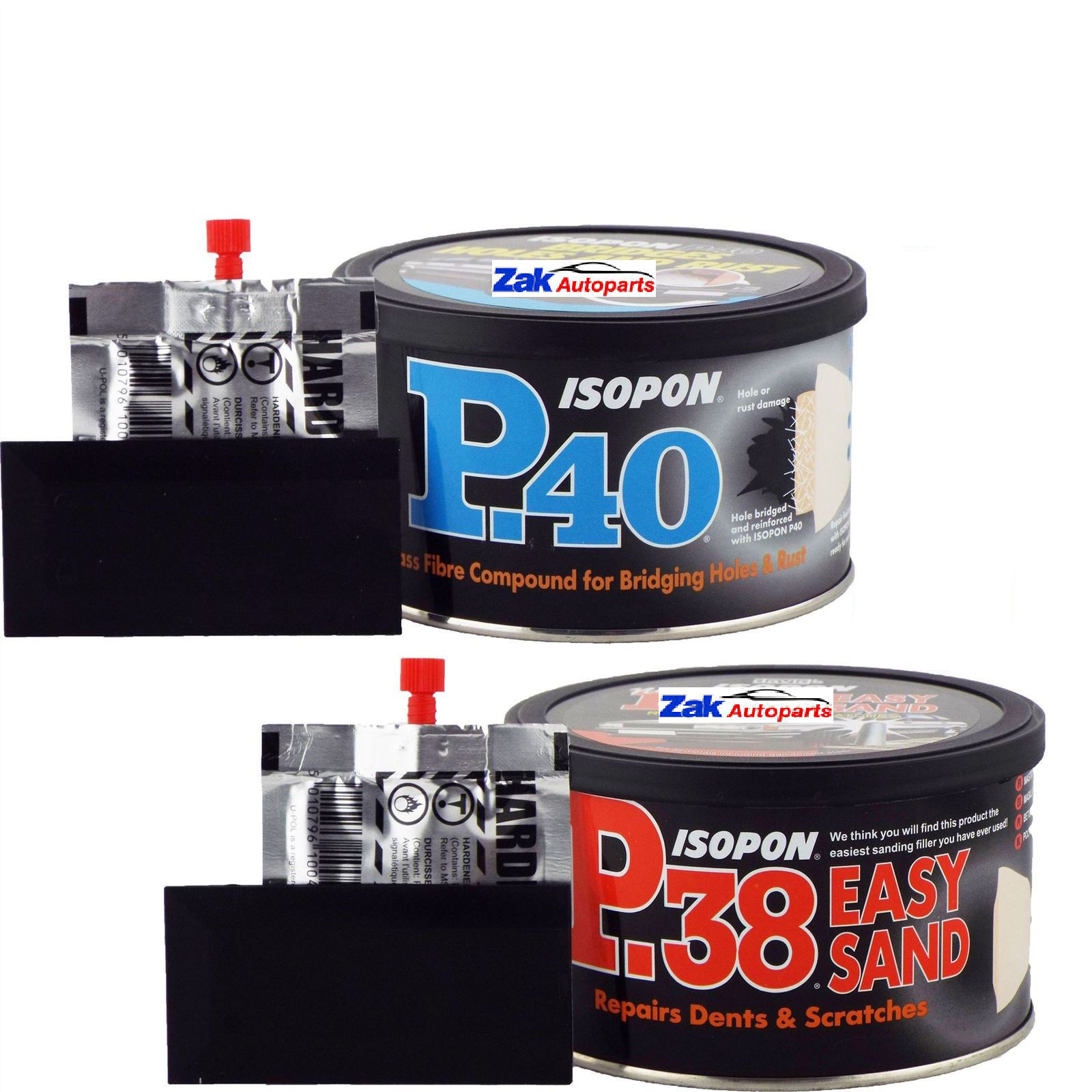 U-POL Davids Isopon P38 & P40 Car Body Filler Repairs Dents Scratch Repair 250ml