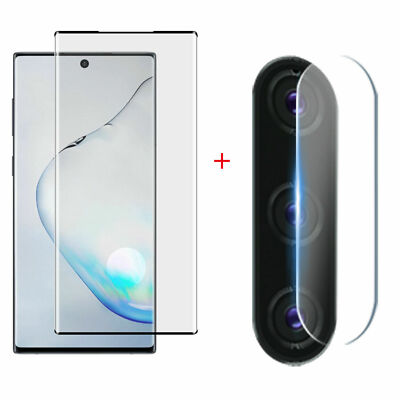 For Samsung Galaxy Note 10+/S10 Fingerprint Glass Screen Protector + Camera Film