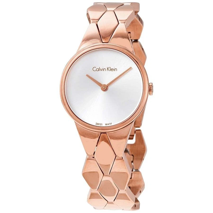 Orologio Donna CK CALVIN KLEIN SNAKE K6E23646 Bracciale Acciaio Rosè SWISS MADE - Immagine 2 di 2