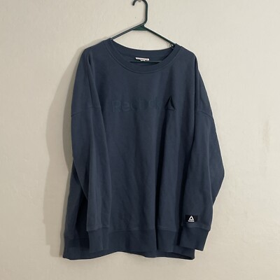 Reebok Long Sleeve Sweatshirt Tee Top Teal Blue Green 3XL Pullover Crew Neck