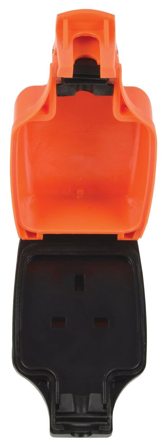 Weatherproof Mains Outdoor Garden Extension Lead IP54 Orange 1 Socket