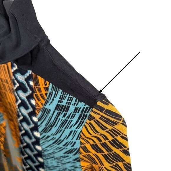 Mini Vestido Custo Barcelona Talla 1/XS Y2K Cuello Alto Manga Larga Azul Naranja Foto 2 de 4