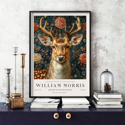 William Morris Druck, William Morris Ausstellung Poster Hirsch (343c)