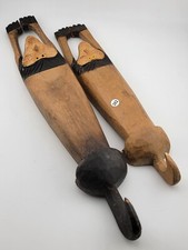 Rare Antique One Of A Kind African Hand Carved Wooden Towel Hangers. Lion Themed