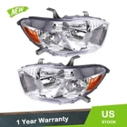 For Toyota Highlander 2008-2010 Replacement Headlight LH+RH Chrome Halogen Clear