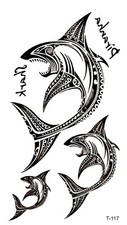 shark ocean life temporary tattoo fake realistic tattoos