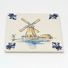 1986 KLM Business Class Delft Porcelain 3" Coaster Tile w/ box A1 Spicemill