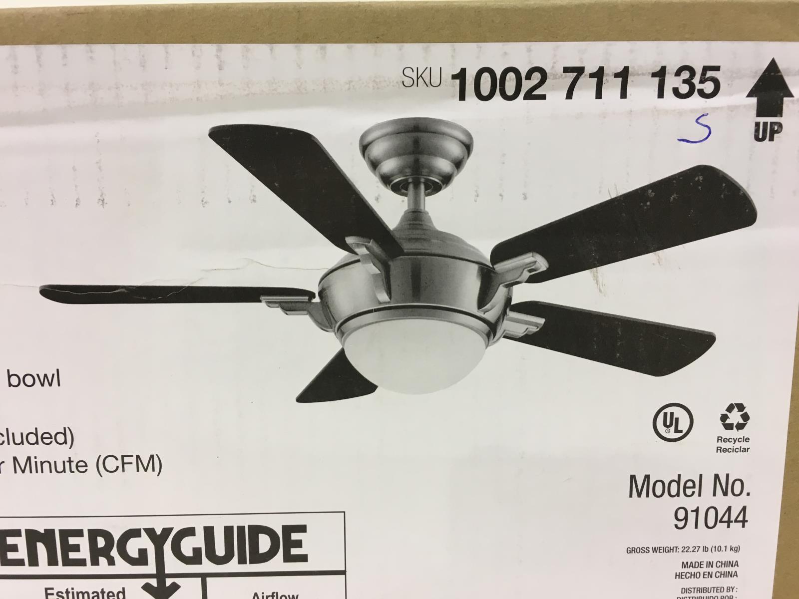 Hampton Bay Midili 44 in. LED Indoor Brushed Nickel Ceiling Fan SEALED