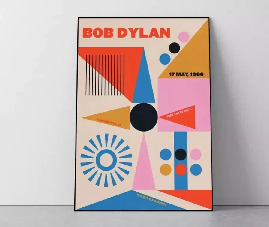 Bob Dylan Music Poster, Art Print, Vintage Gig, Concert