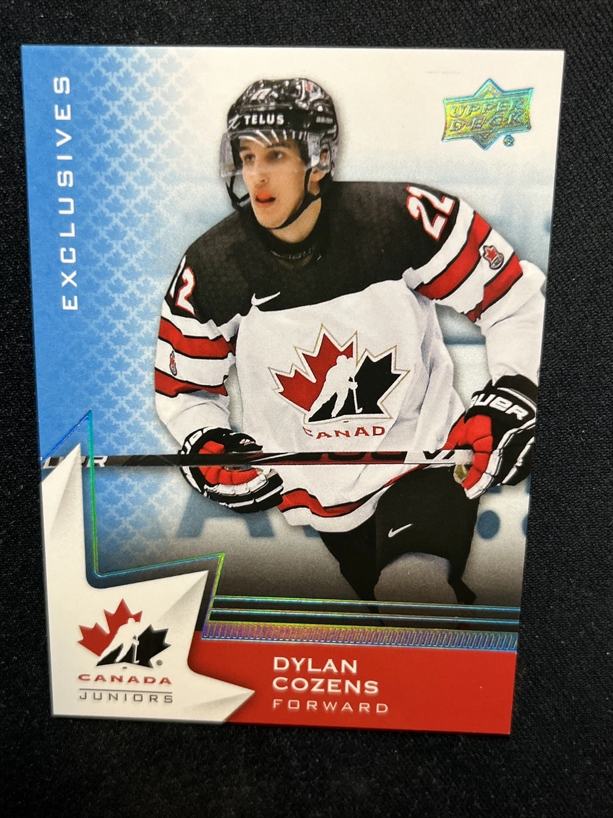 2020 UD Team Canada Juniors RC Blue Exclusives 39 Dylan Cozens